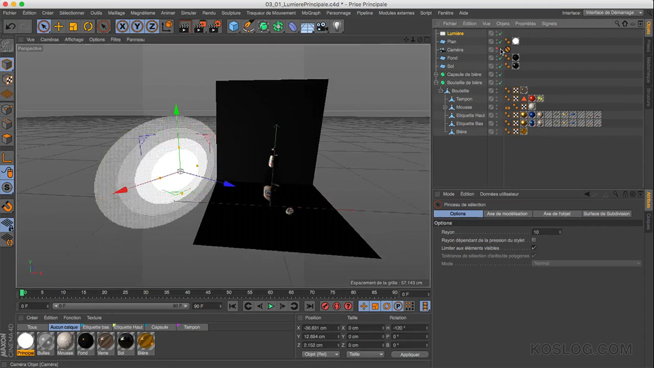 Éclairage Studio en 3D