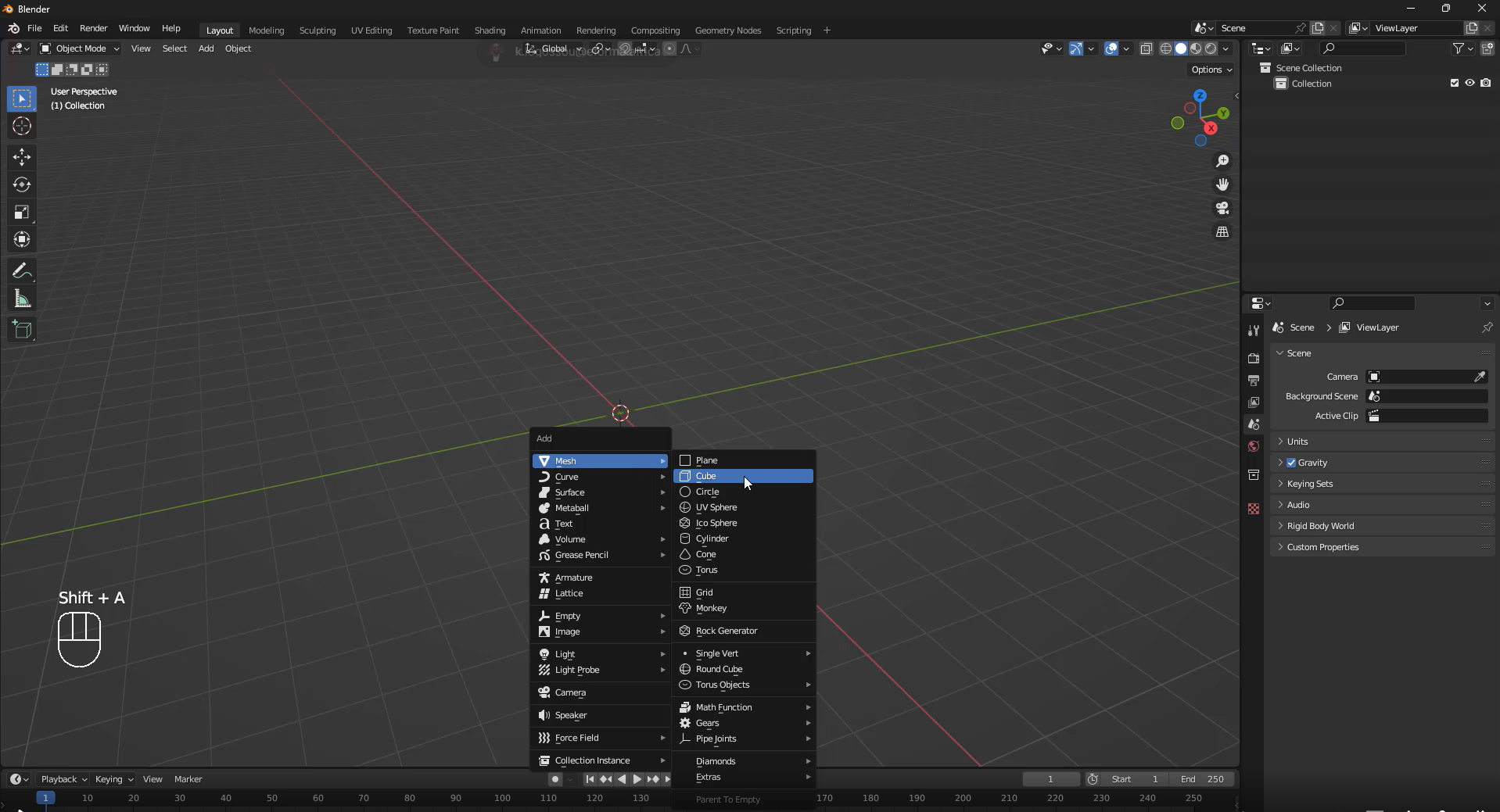 Préparation de la scène Blender